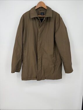Hugo Boss Men's Olive 'Coaty' Trench Coat Size 54